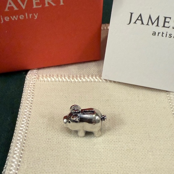 James Avery Retired Sterling Silver Piggy Bank Charm - Picture 2 of 6